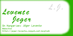 levente jeger business card