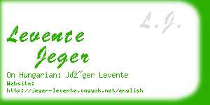 levente jeger business card